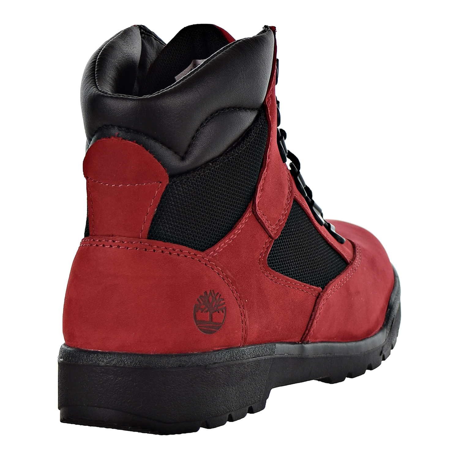 red and black field boots