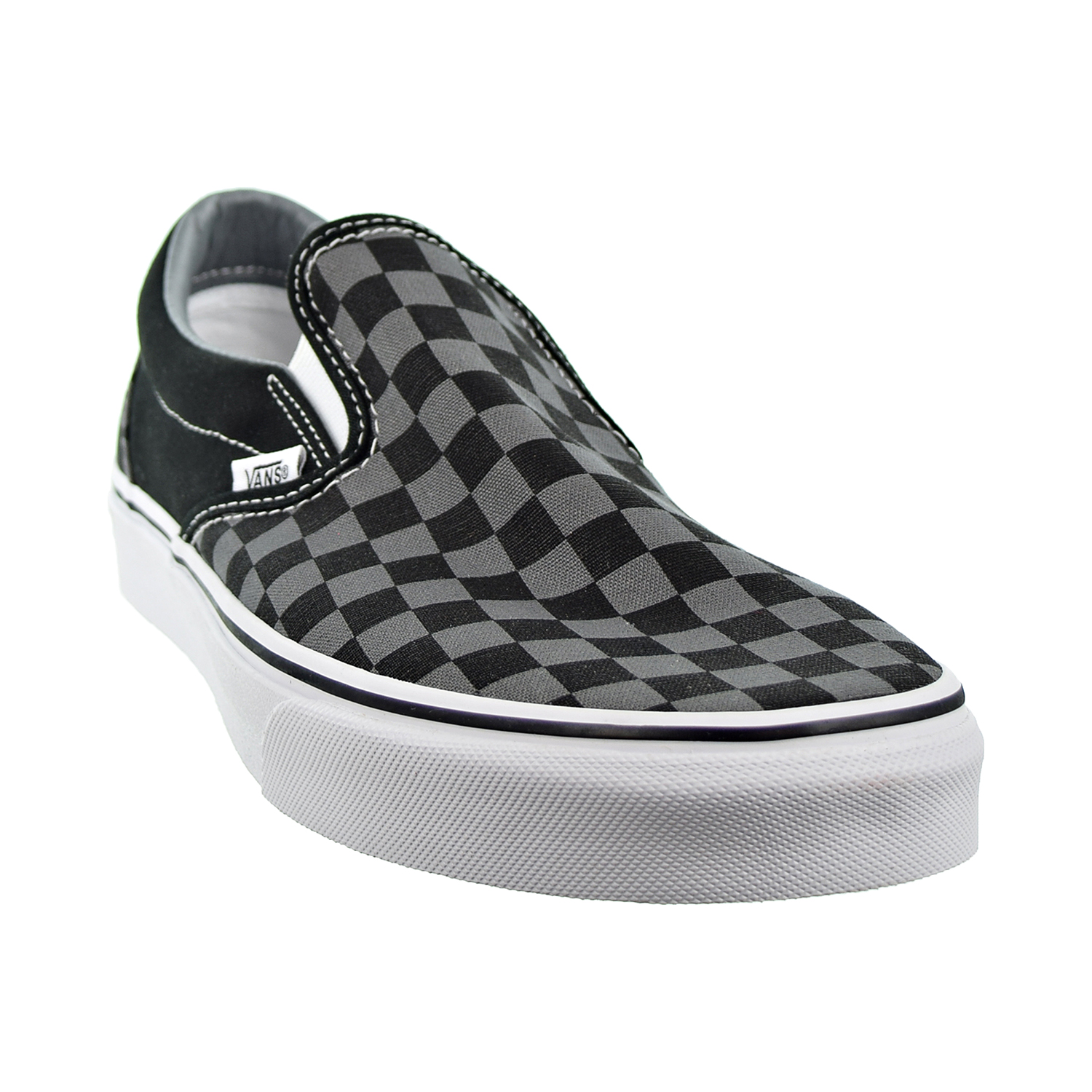 vans slip on checkerboard black pewter