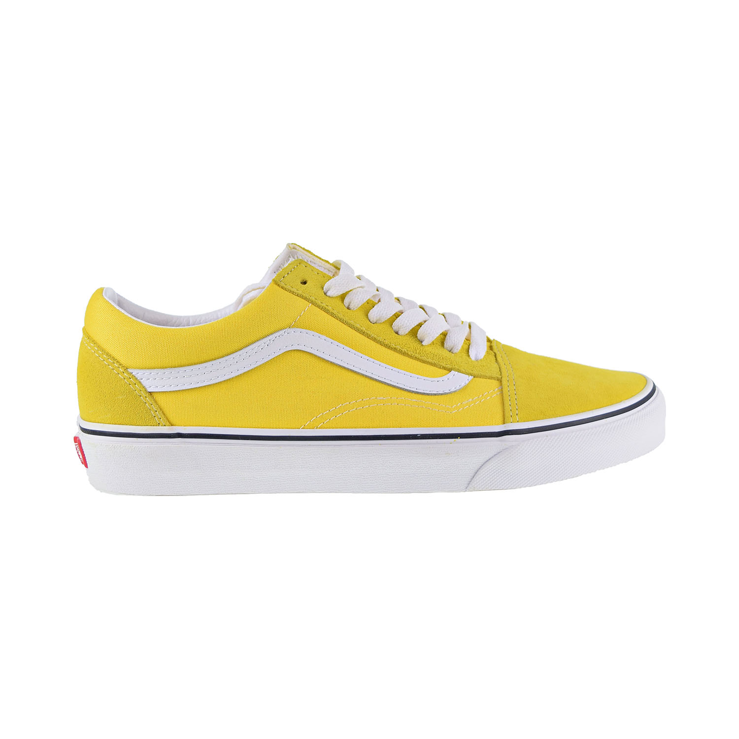 yellow and white old skool vans